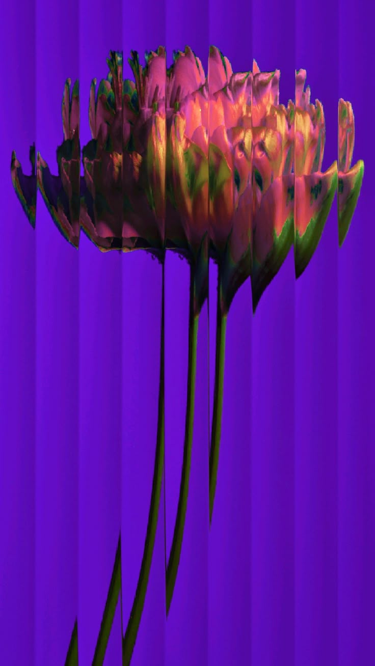 Arte abstrata de flor em fundo roxo